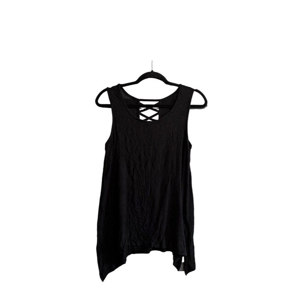 Faded Glory Tops - Faded Glory Black Sleeveless Tank Top with Crisscross Back Detail